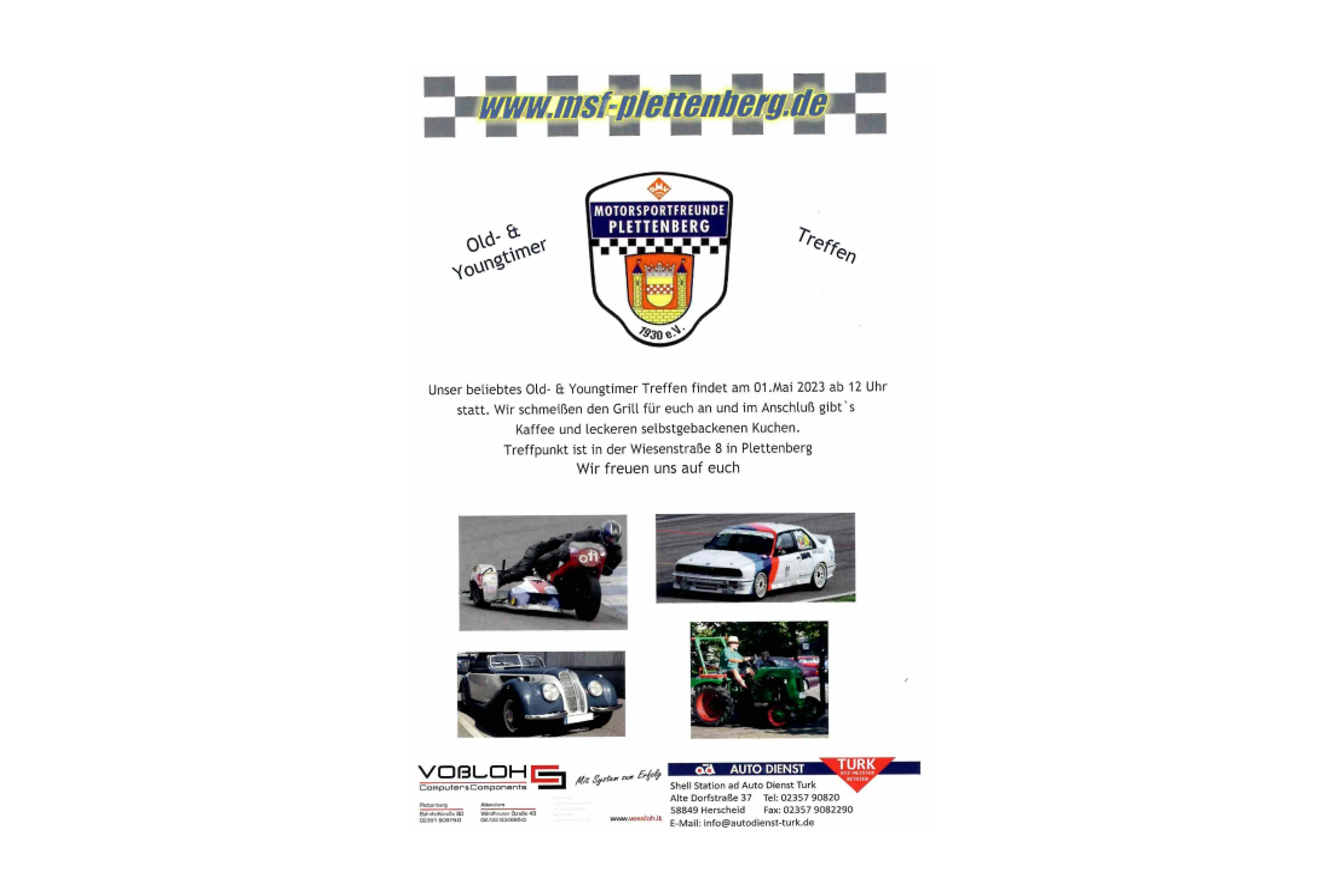 Flyer zum Oldtimer-Frühschoppen am 01. Mai 2023