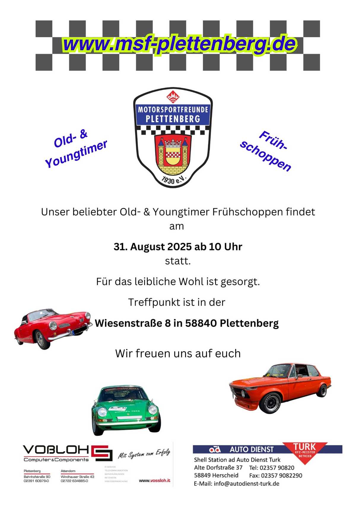 Flyer zum Oldtimer-Frühschoppen am 31. August 2025